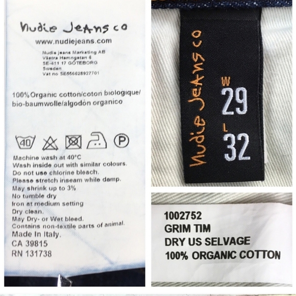 🐞NUDIE JEANS Grim Tim Dry Edged Selvage denim 28/26 Unisex (make an Offer!!) - Picture 4 of 8
